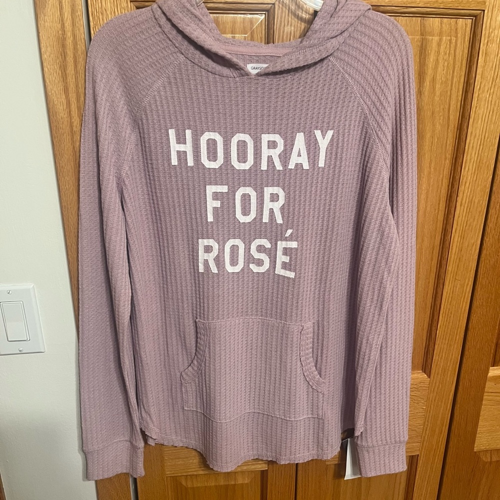 Grayson Threads hoodie rose pink XL. Hooray for Rose’ imprint. Waffle te…